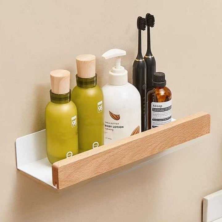 Estante de Pared para Baño - Base Metálica en L