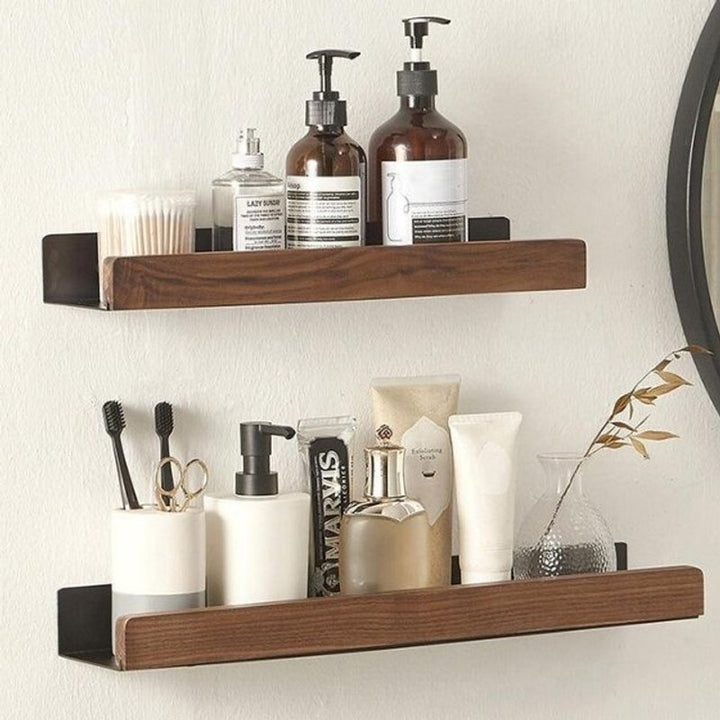 Estante de Pared para Baño - Base Metálica en L