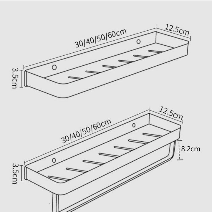 Estante de pared para baño sin perforación - Montaje adhesivo