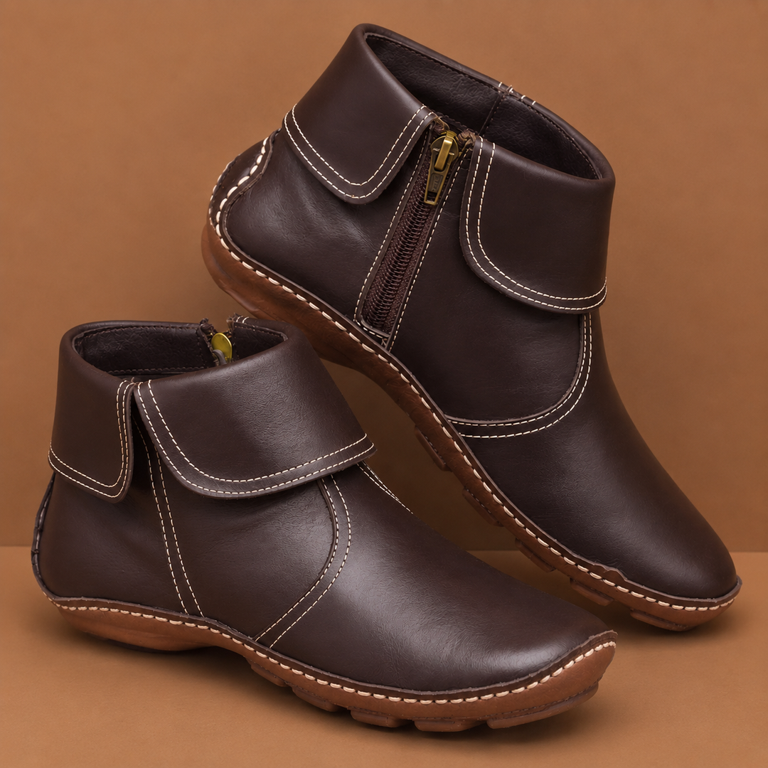 Botines con Cuello Vuelto – Marrón