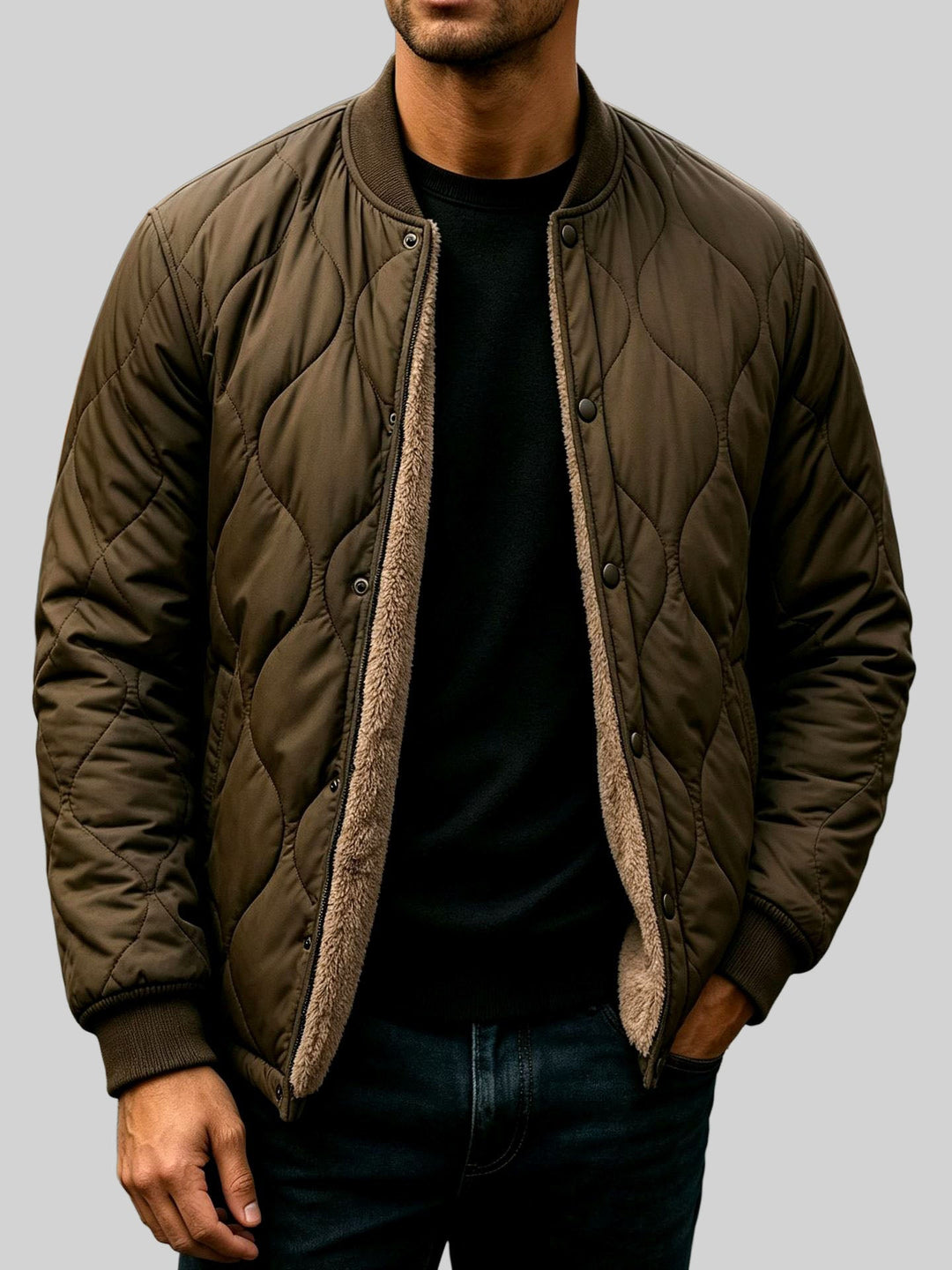 Cazadora Bomber Acolchada – Marrón