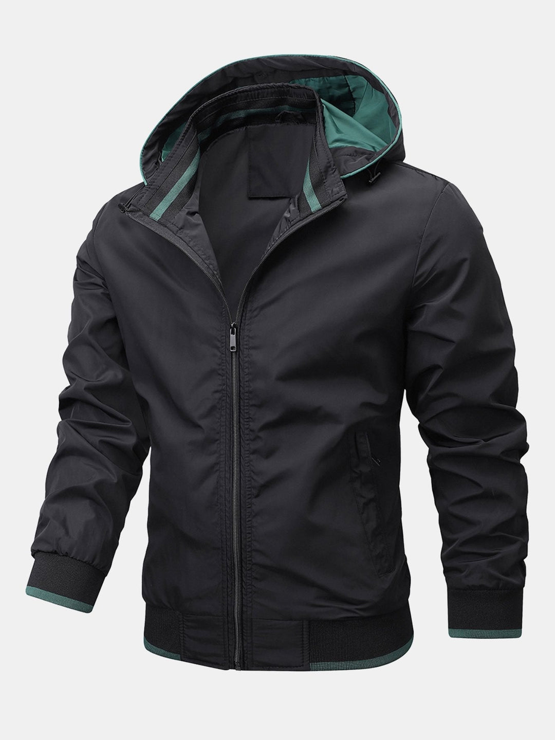 Chaqueta con Capucha Desmontable – Negro