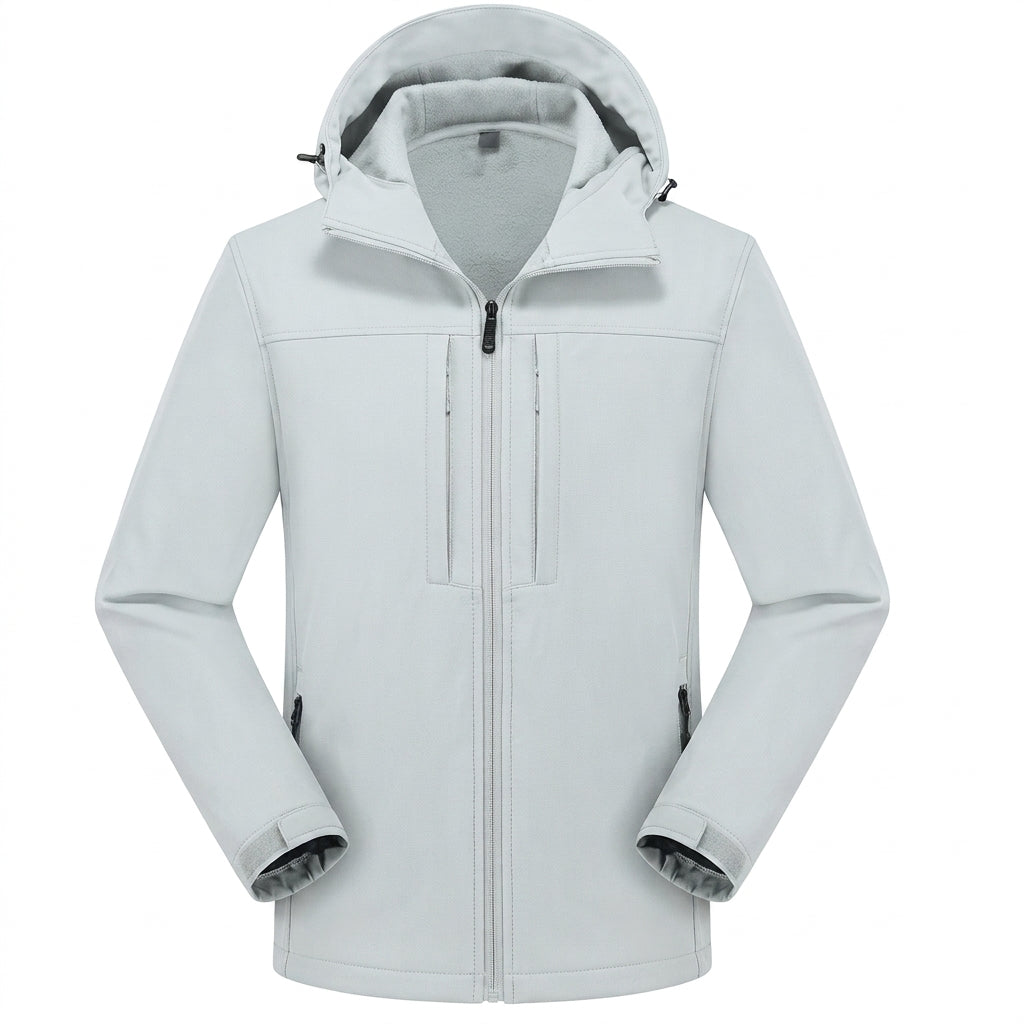 Chaqueta Ergonómica con Capucha – Gris Claro