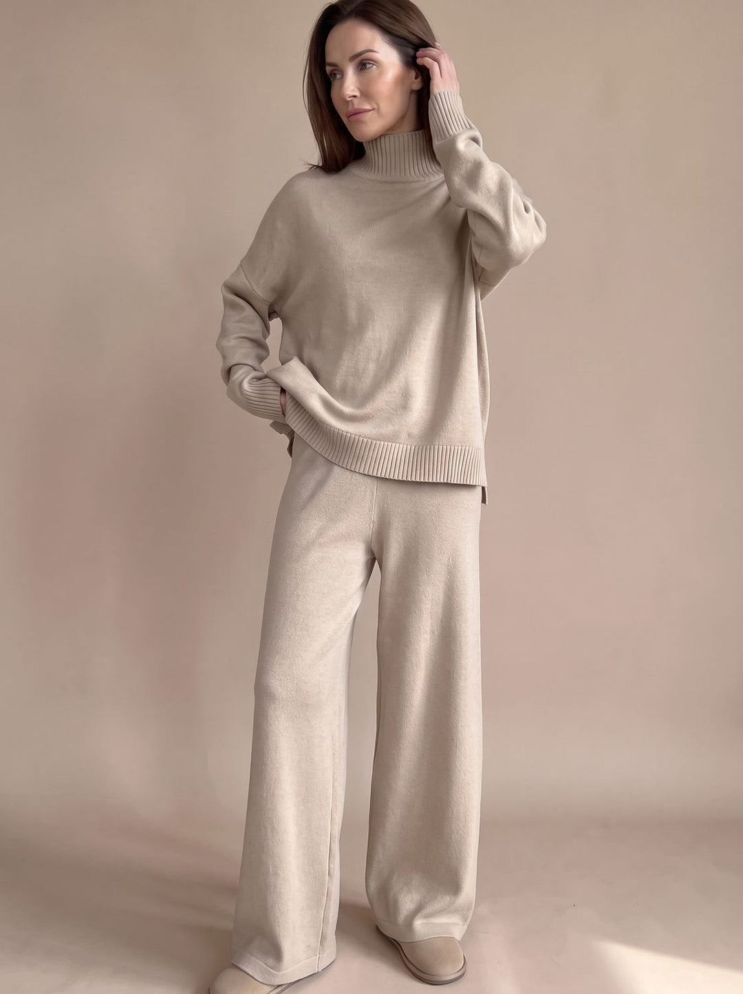Conjunto de Cuello Alto – Marrón