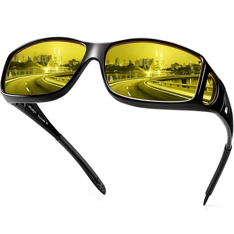 Gafas de Conducción Nocturna Polarizadas - Lentes Amarillas Antirreflejo Fit-Over
