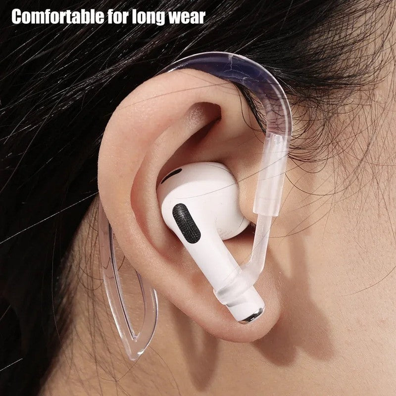 Ganchos deportivos para AirPods - Diseño ajustable transparente