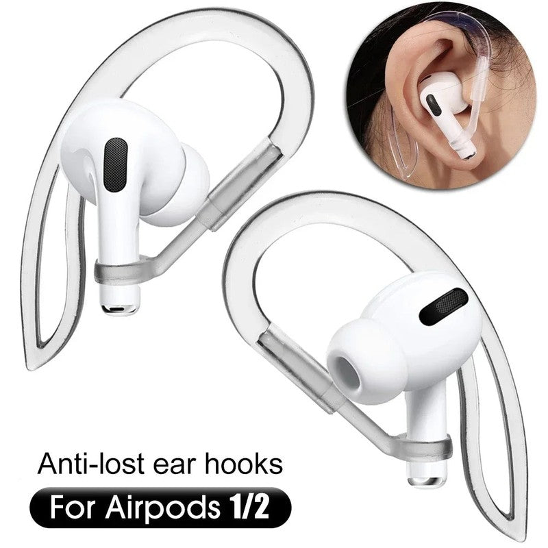 Ganchos deportivos para AirPods - Diseño ajustable transparente