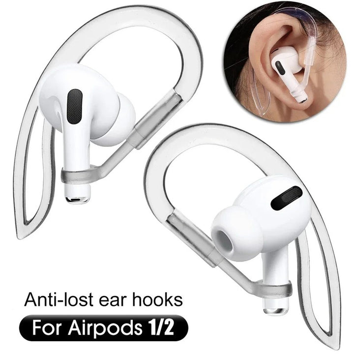 Ganchos deportivos para AirPods - Diseño ajustable transparente