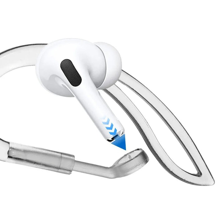 Ganchos deportivos para AirPods - Diseño ajustable transparente