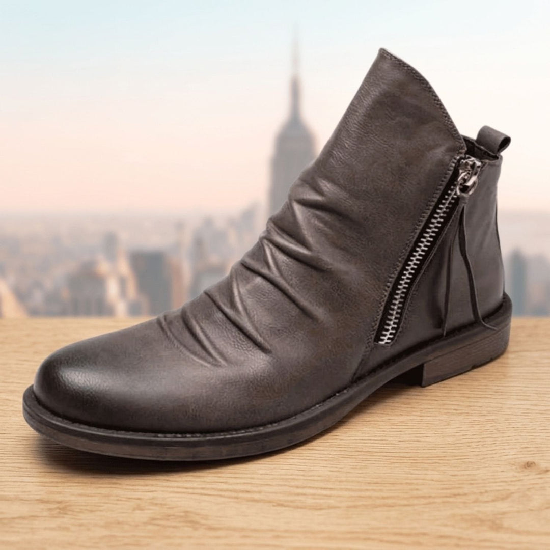 Botines Tobilleros con Cremallera – Gris
