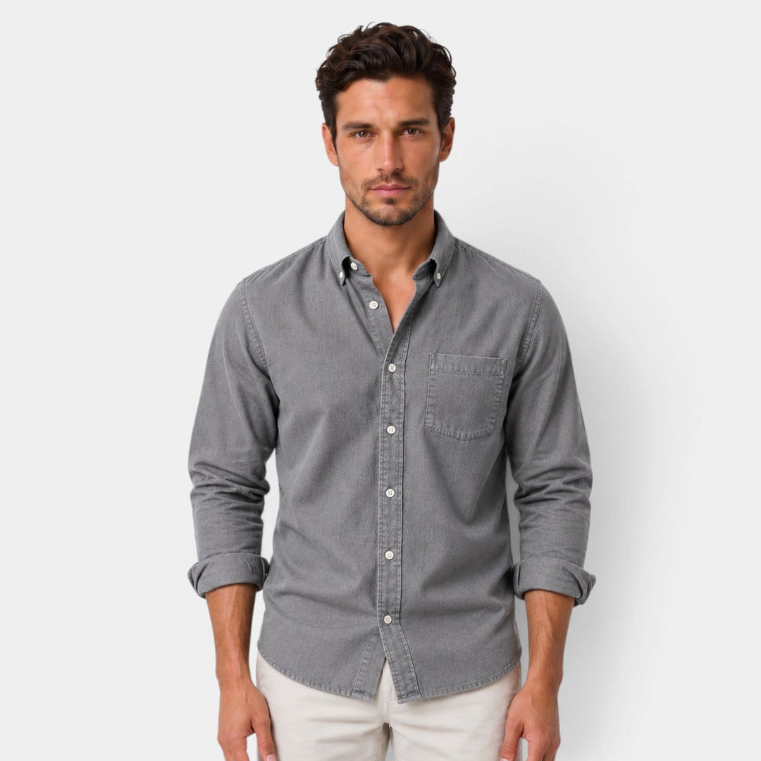 Camisa de Corte Relajado – Gris