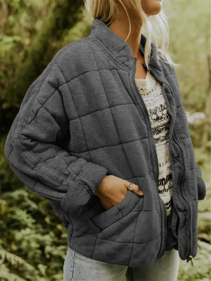 Chaqueta Acolchada Holgada – Gris Oscuro
