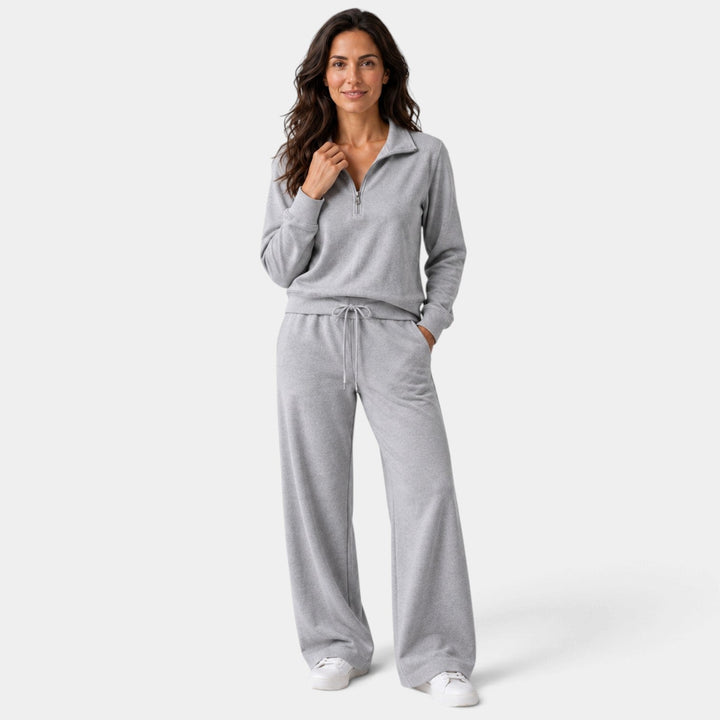 Conjunto con Media Cremallera – Gris
