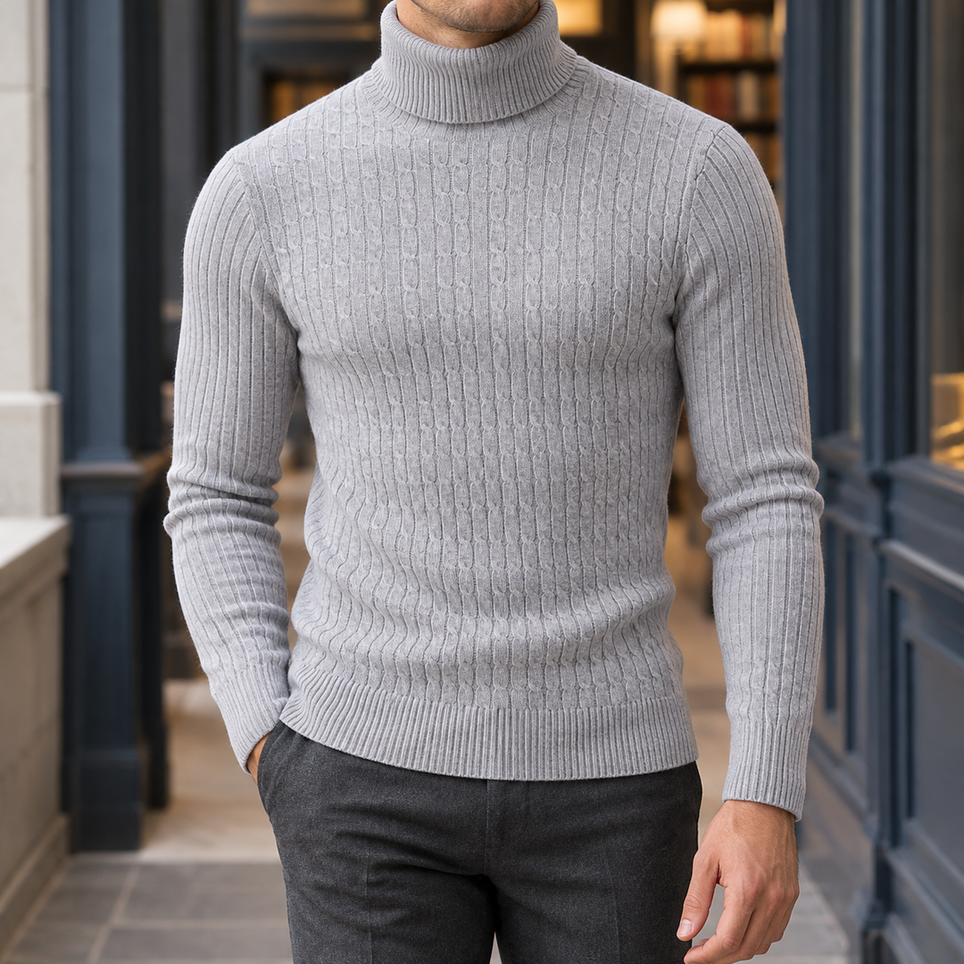 Jersey de Cuello Vuelto – Gris Claro