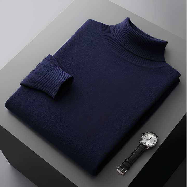 Jersey Básico de Cuello Vuelto – Azul Marino
