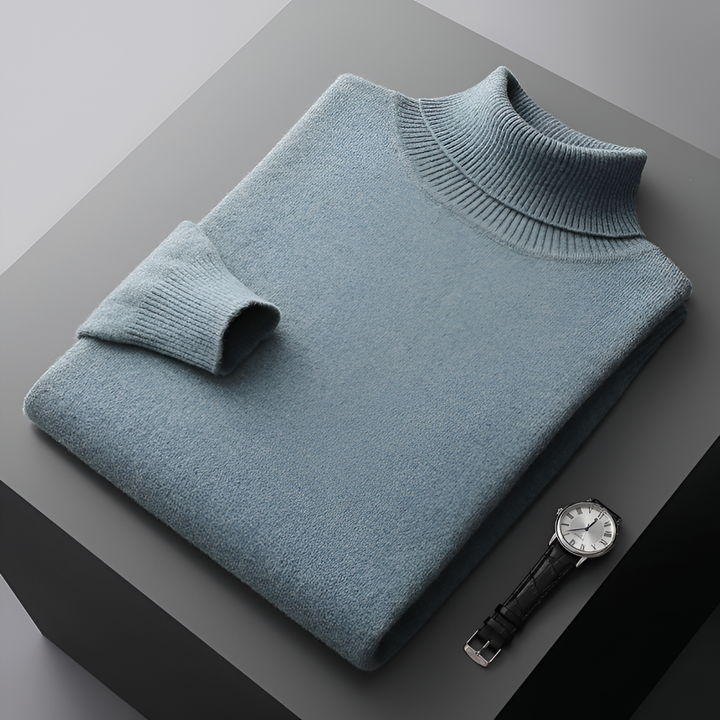 Jersey Básico de Cuello Vuelto – Azul Claro