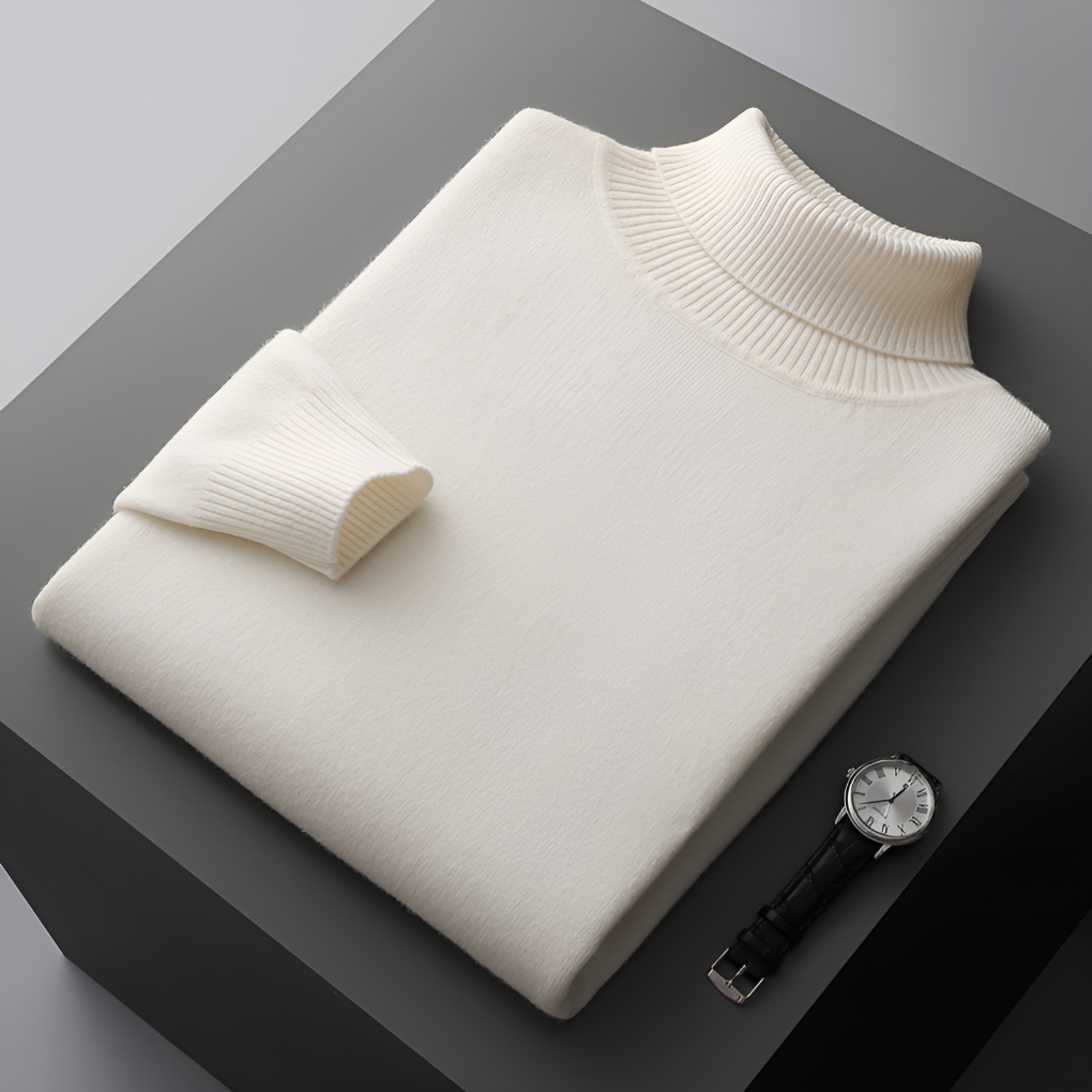 Jersey Básico de Cuello Vuelto – Blanco