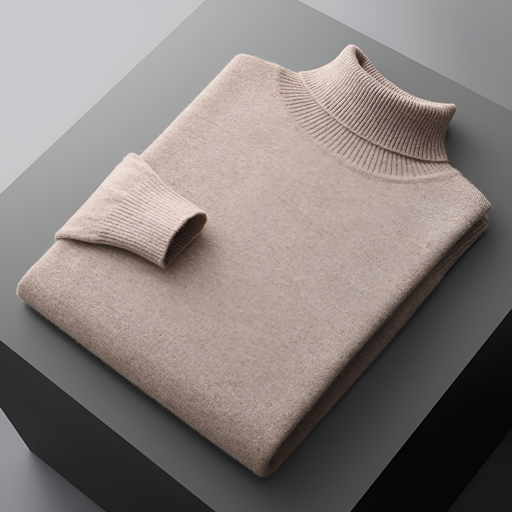 Jersey Básico de Cuello Vuelto – Caqui