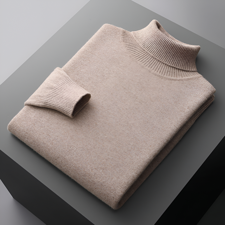 Jersey Básico de Cuello Vuelto – Caqui