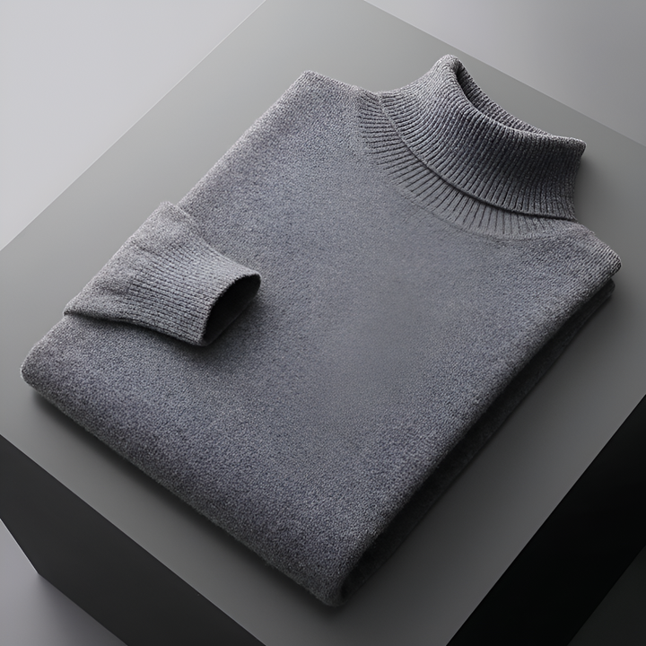 Jersey Básico de Cuello Vuelto – Gris