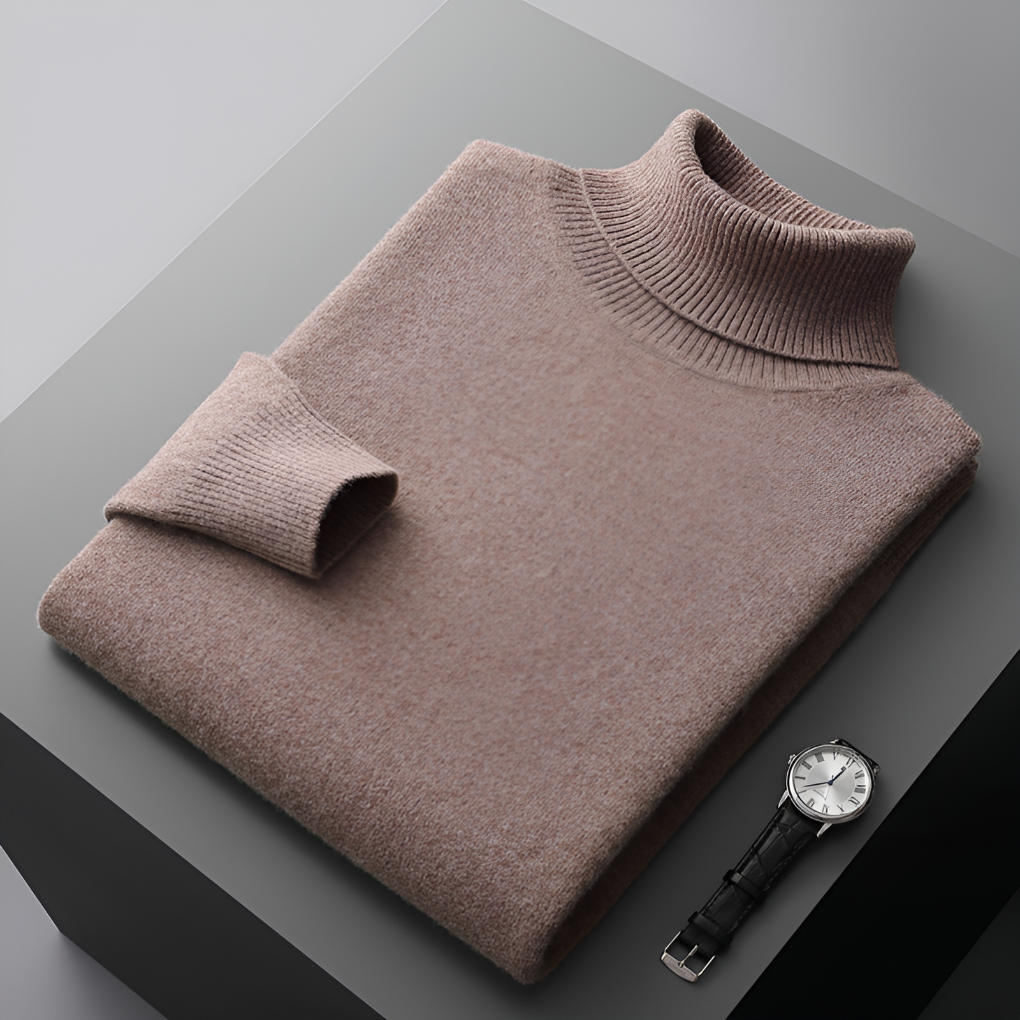 Jersey Básico de Cuello Vuelto – Marrón