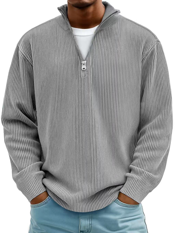 Jersey Clásico con Cremallera – Gris