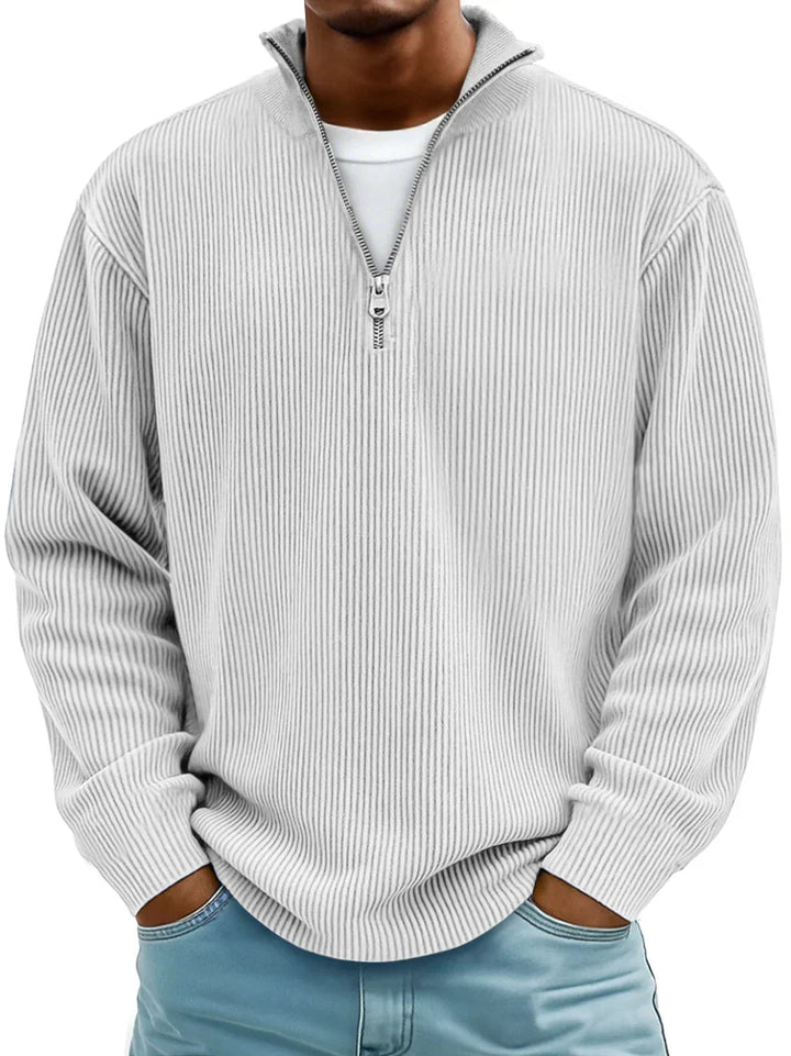 Jersey Clásico con Cremallera – Blanco