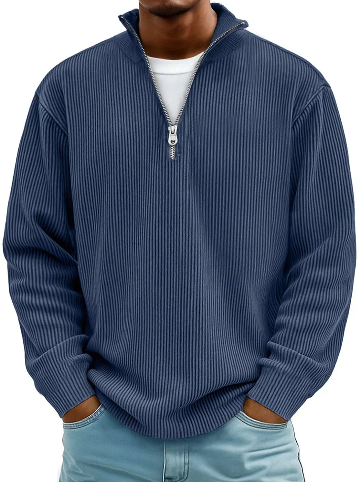 Jersey Clásico con Cremallera – Azul Marino