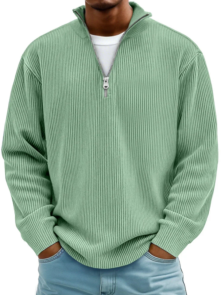 Jersey Clásico con Cremallera – Verde