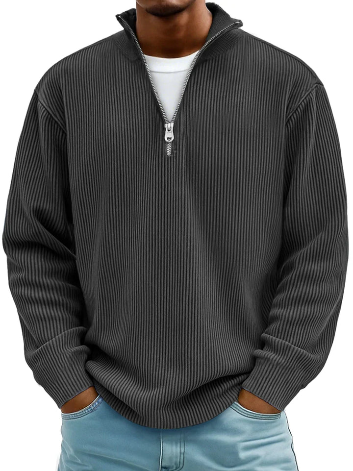 Jersey Clásico con Cremallera – Negro