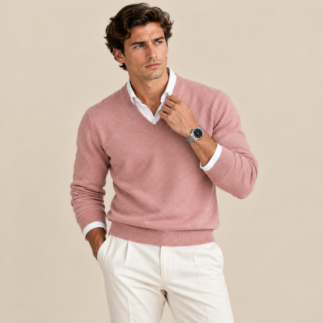 Jersey Clásico de Cuello Pico – Rosa