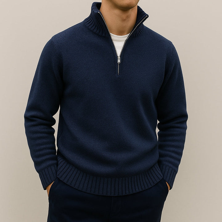 Jersey con Cremallera Corta – Azul Oscuro
