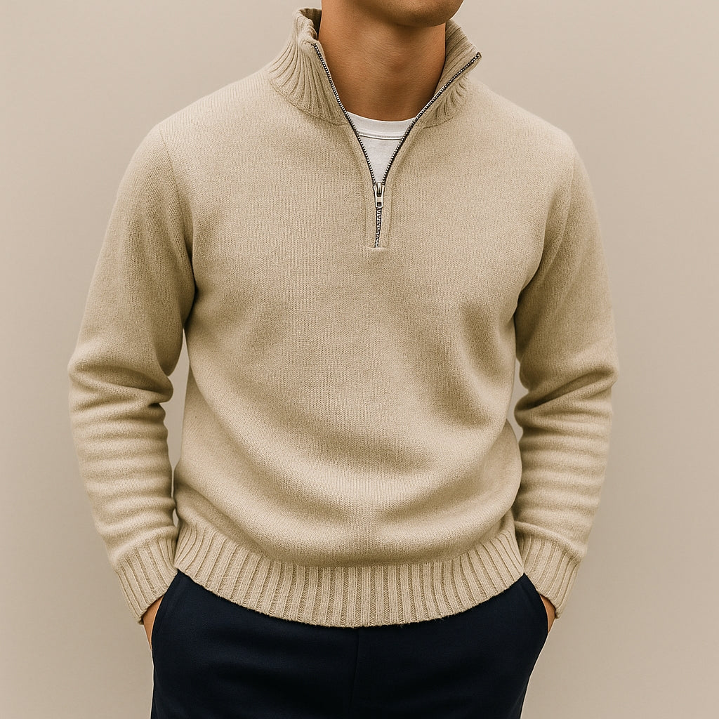 Jersey con Cremallera Corta – Beige