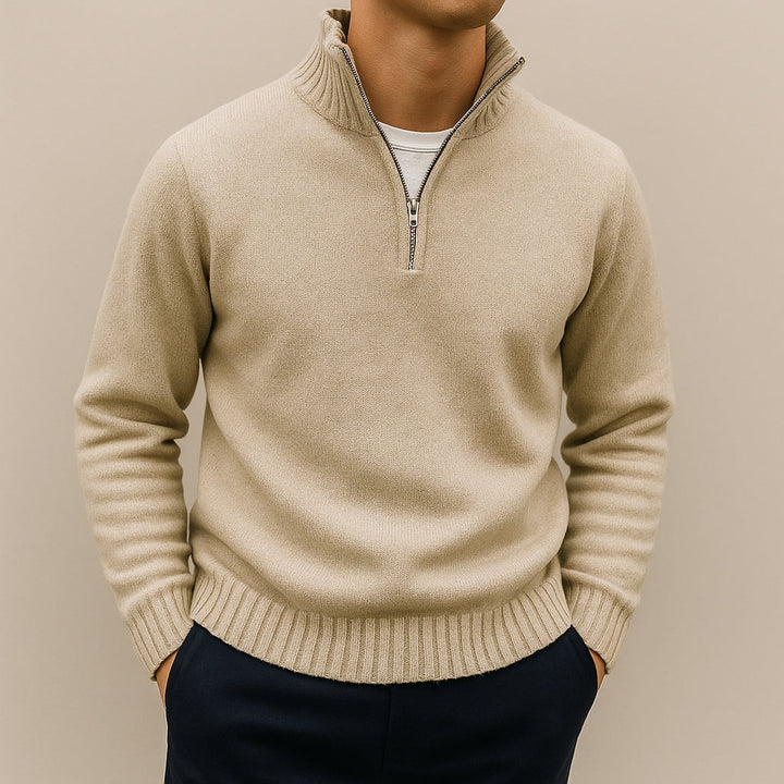 Jersey con Cremallera Corta – Beige