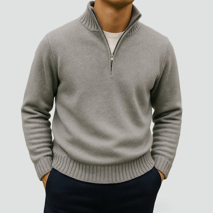 Jersey con Cremallera Corta – Gris Claro