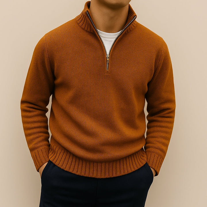 Jersey con Cremallera Corta – Marrón