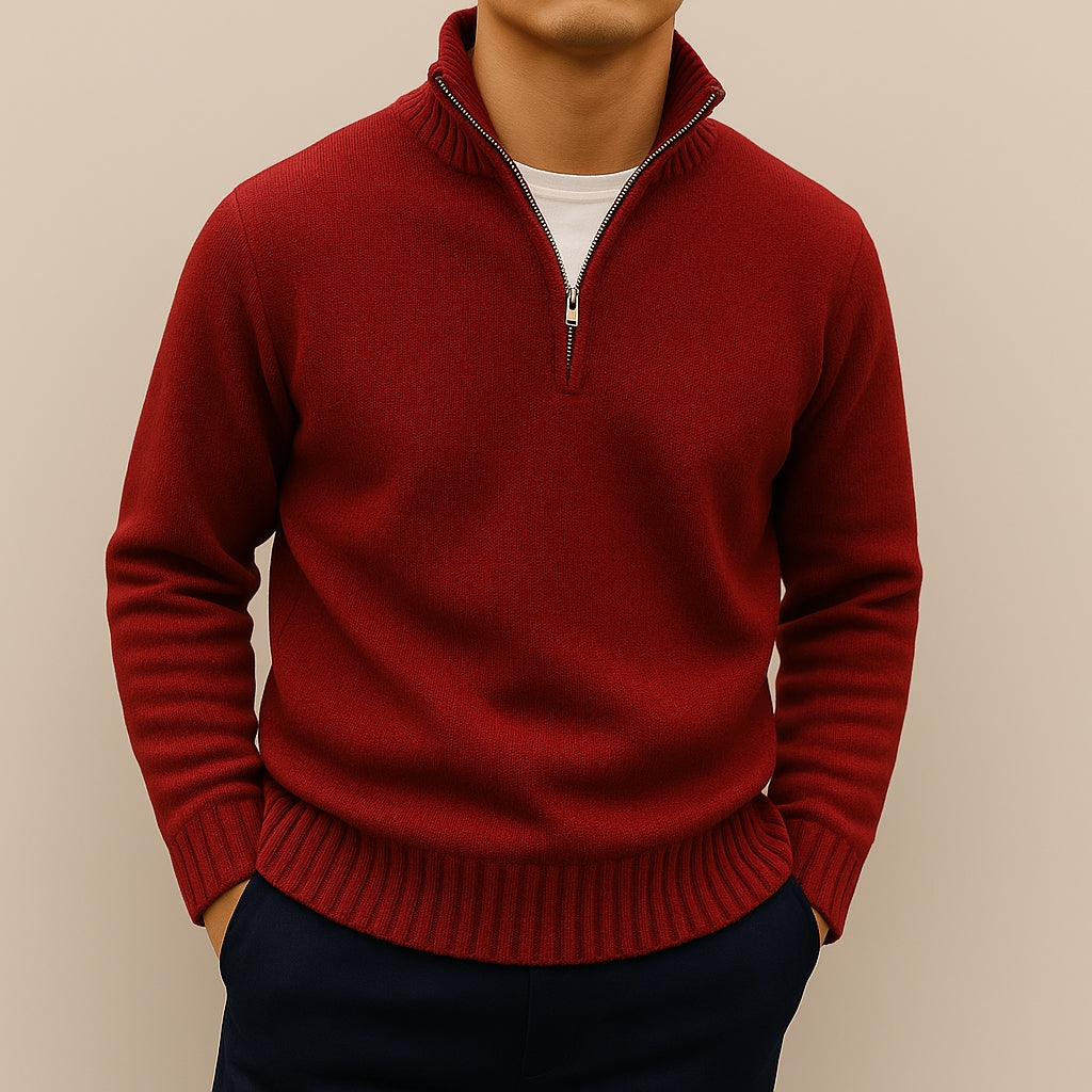 Jersey con Cremallera Corta – Rojo