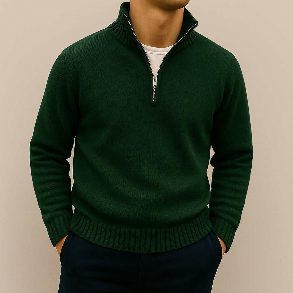 Jersey con Cremallera Corta – Verde