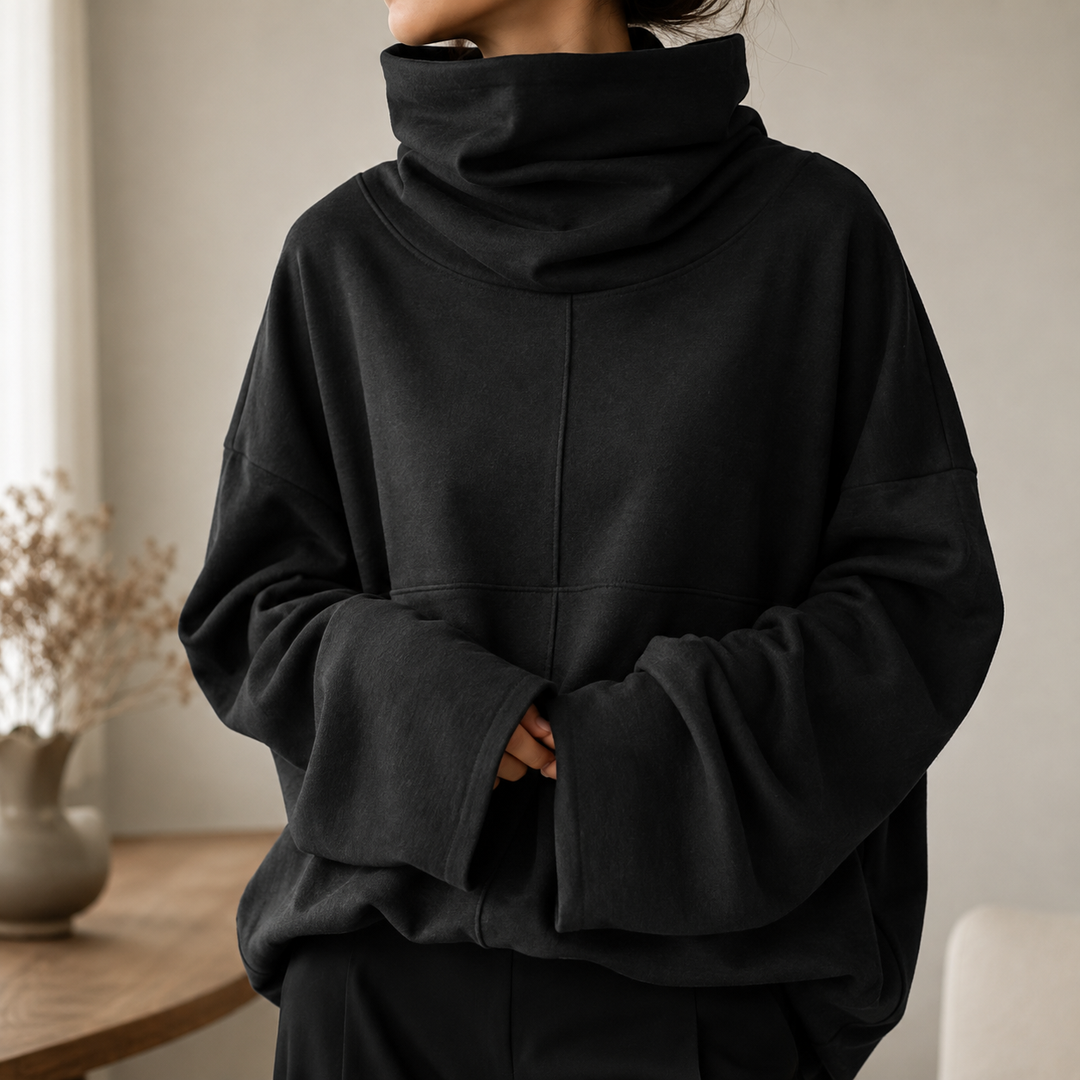 Jersey de Cuello Chimenea – Negro