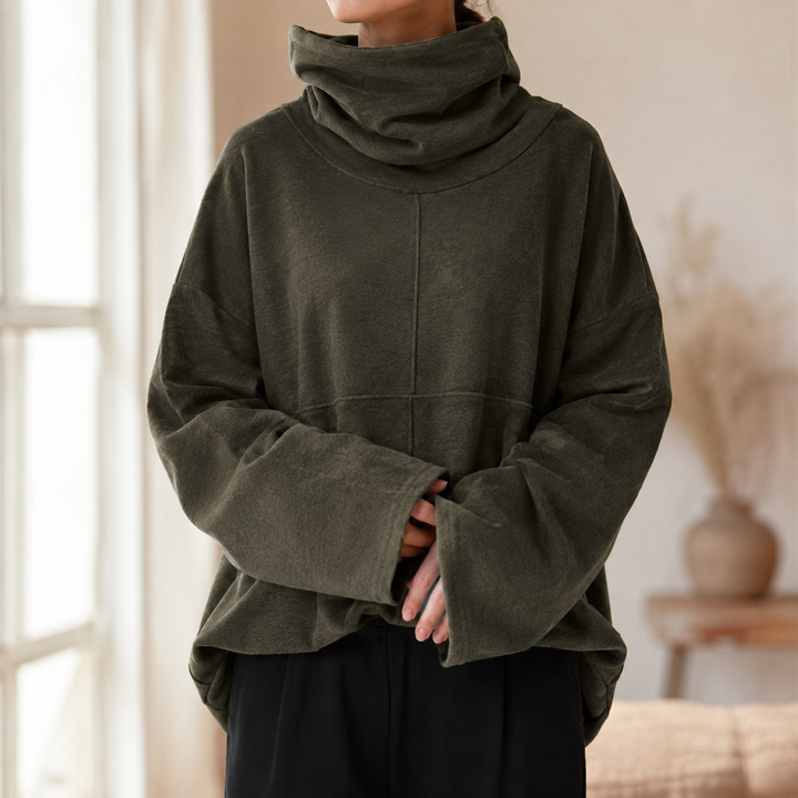 Jersey de Cuello Chimenea – Verde Oliva