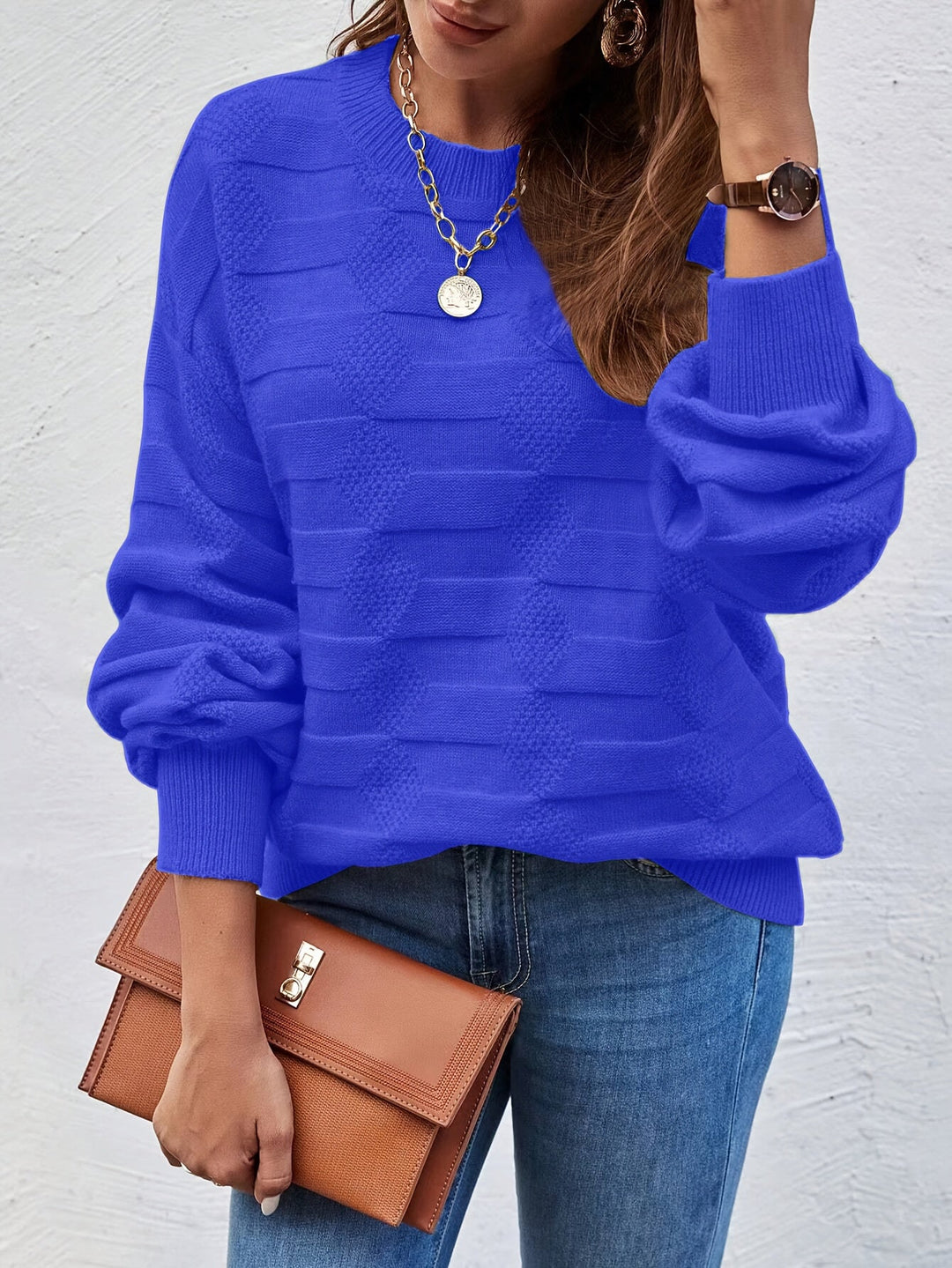 Jersey de Mangas Abullonadas – Azul Real