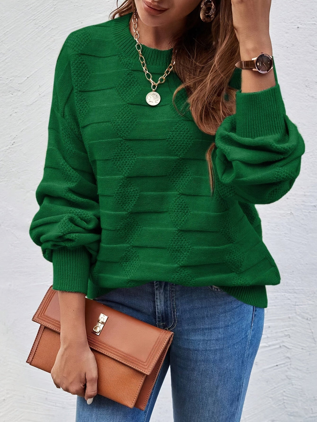 Jersey de Mangas Abullonadas – Verde Oscuro