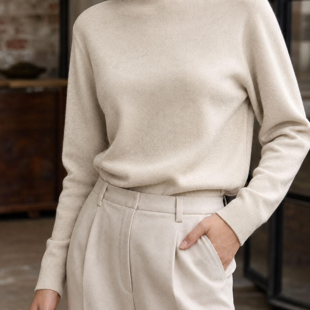 Jersey Entallado de Cuello Perkins – Avena