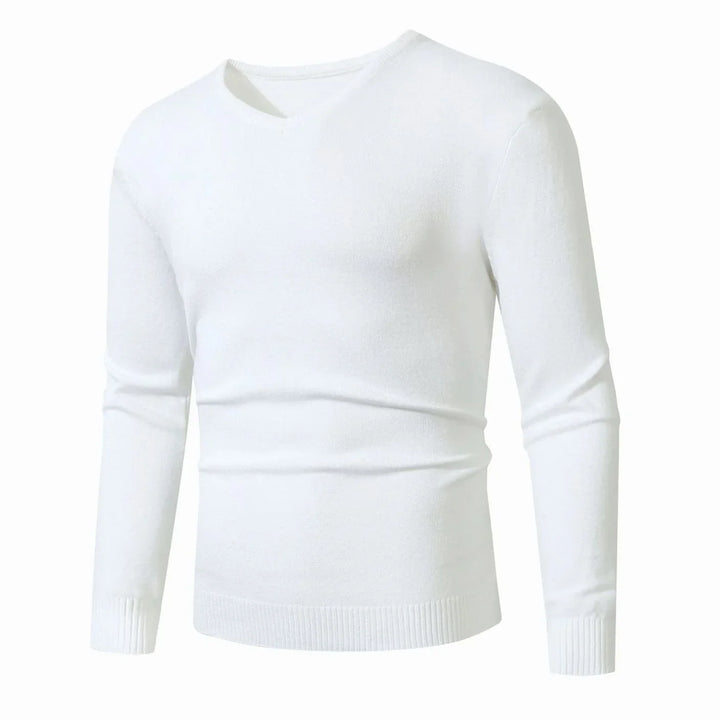 Jersey Entallado de Cuello Pico – Blanco