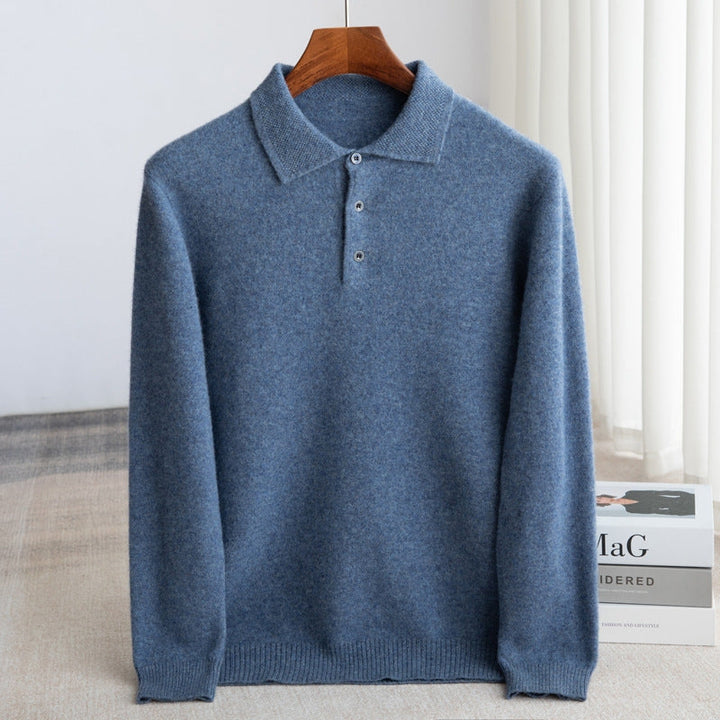 Jersey Estilo Polo con Botones – Azul Claro