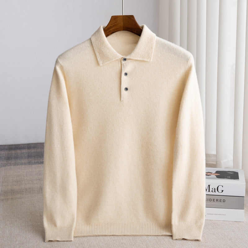 Jersey Estilo Polo con Botones – Beige