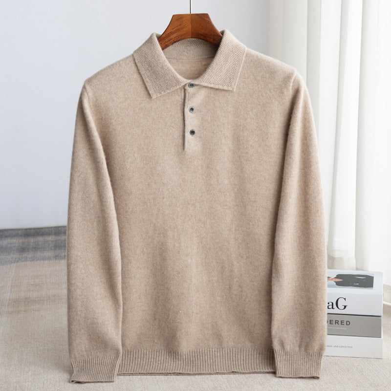 Jersey Estilo Polo con Botones – Caqui