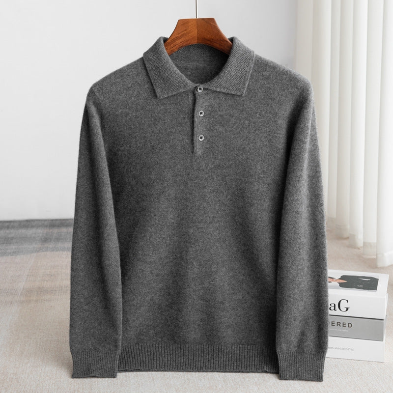 Jersey Estilo Polo con Botones – Gris Oscuro