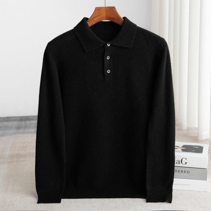 Jersey Estilo Polo con Botones – Negro