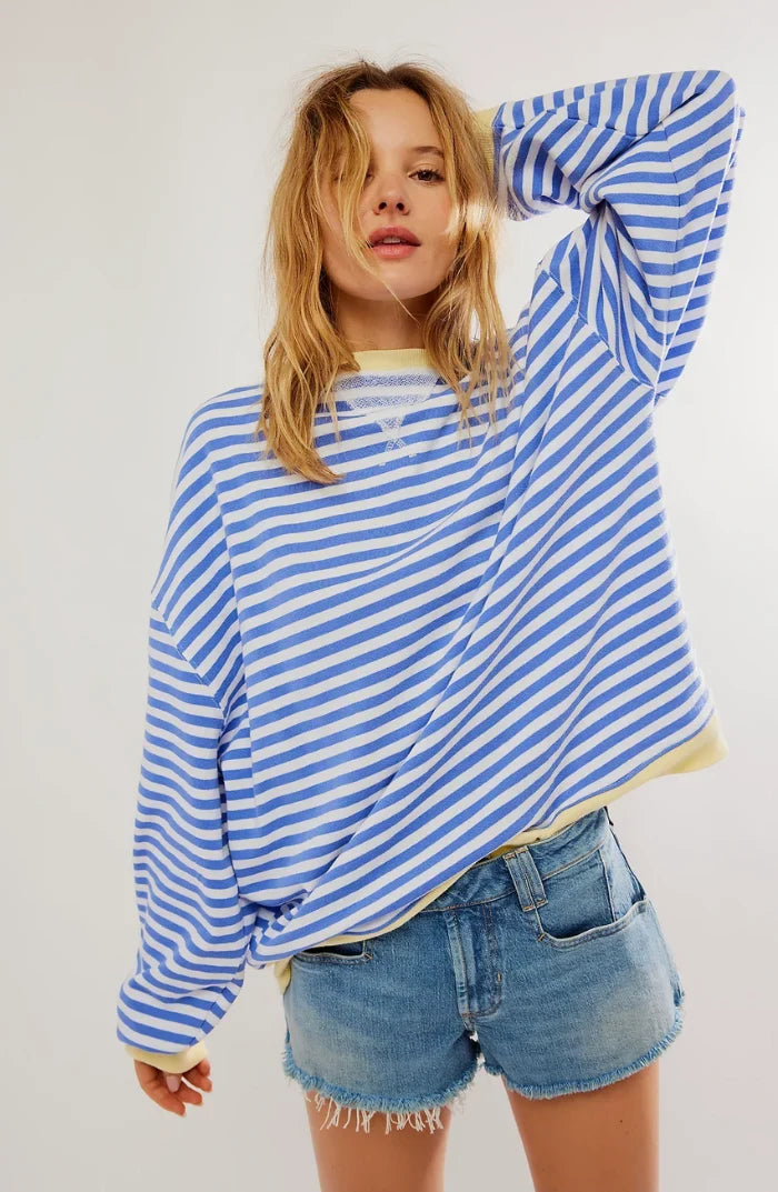 Jersey Holgado a Rayas – Azul Cielo